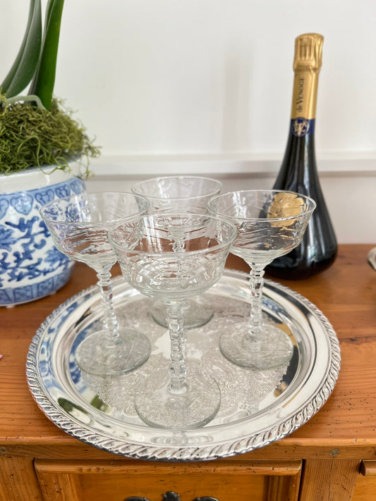 Set of Four Vintage Coupe Glasses